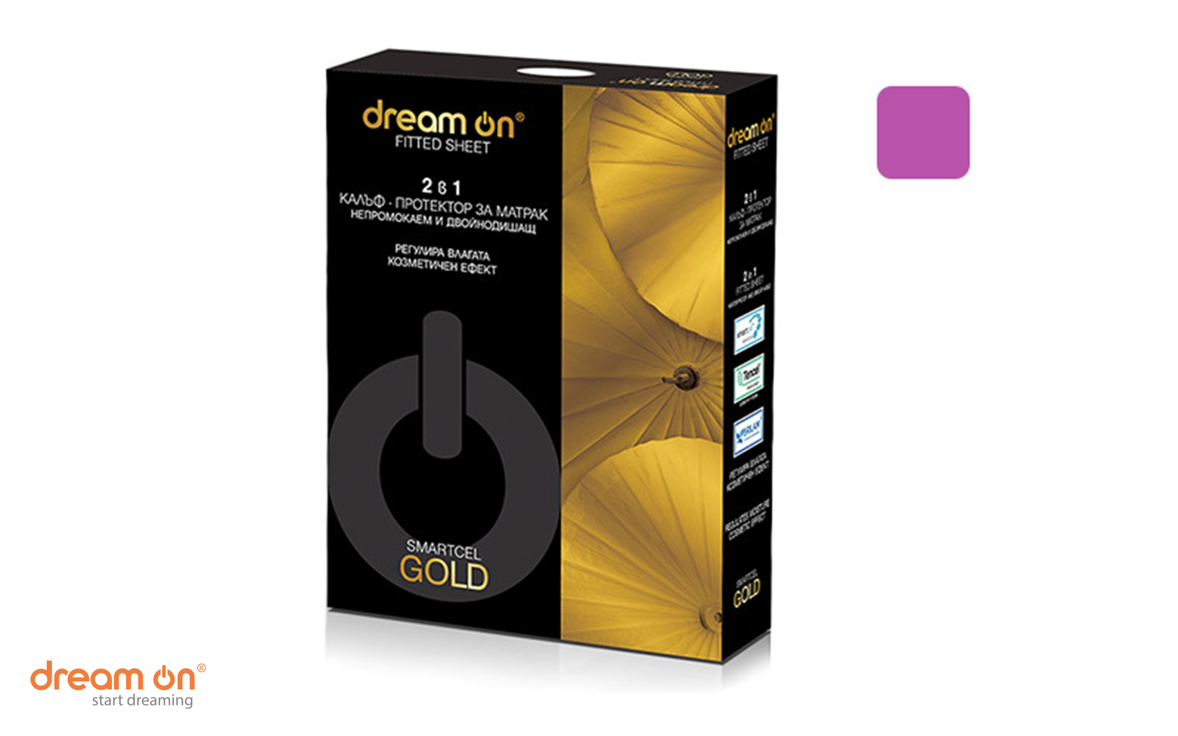 Mattress protector 160/190 - 200 Smartcel Gold, dark purple  2